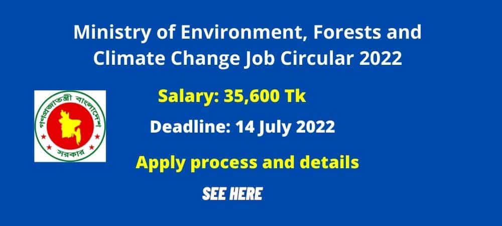 Ministry of Environment, Forests and Climate Change Job Circular 2022