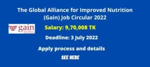 The Global Alliance for Improved Nutrition (Gain) Job Circular 2022