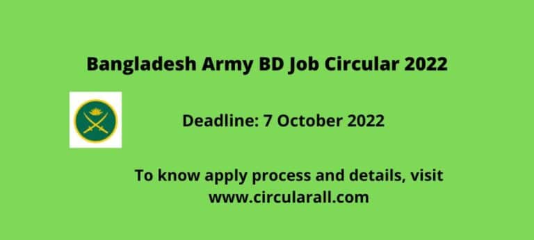 Bangladesh Army BD Job Circular 2022
