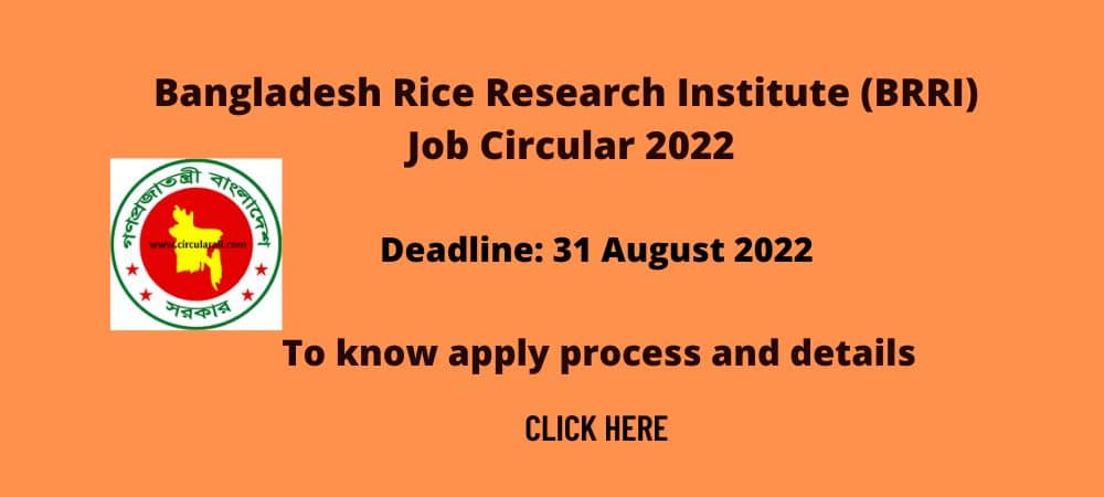 Bangladesh Rice Research Institute (BRRI) Job Circular 2022